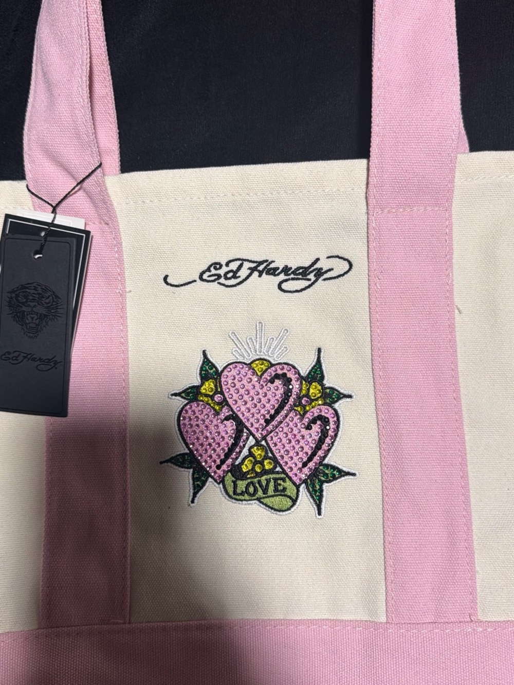 Ed hardy pink mini tote bag